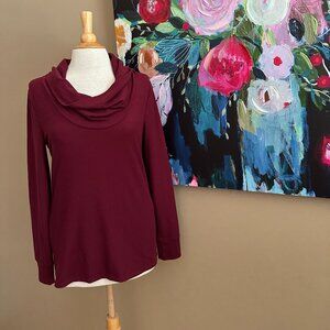 Michael Kors Burgundy Cowl Neck Long Sleeve Top Women's Size Medium